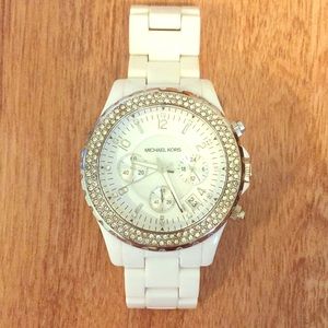 Michael Kors Chronograph Crystal White Watch